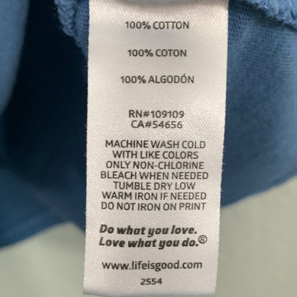 Life is Good Golden Retriever Blue Screen Print Crusher 100% Cotton Tee size L - Picture 5 of 11